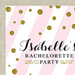 Gold Glitter Polka Dot with Blush Pink Bachelorette Party Printable Invitation